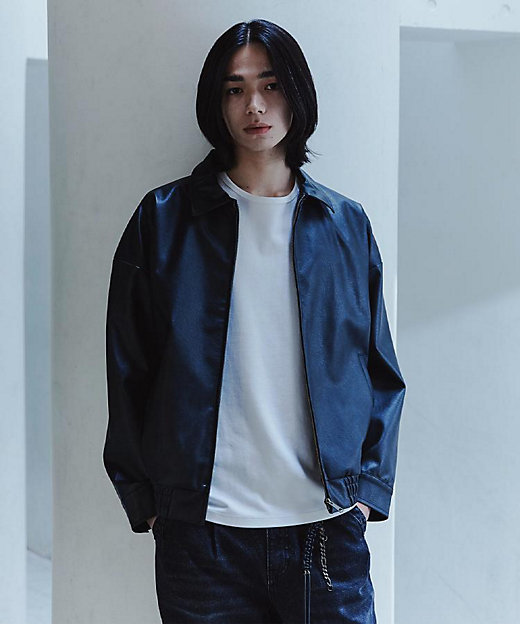 ヴィンテージライクドロップショルダージップブルゾン