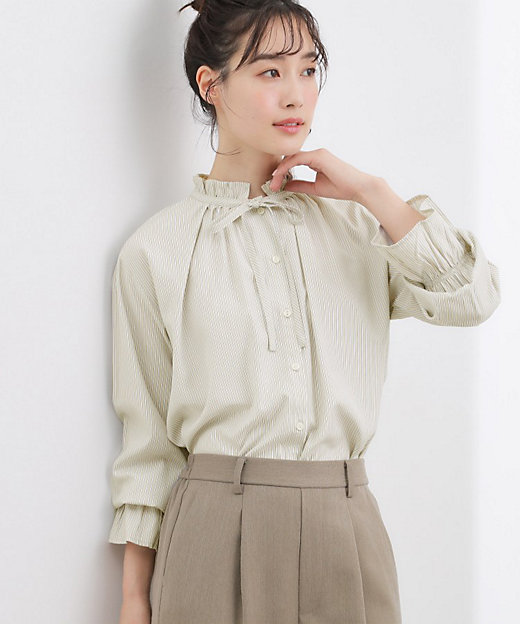 フリルカラーリボンブラウス（2002596279） | GROVE (Women