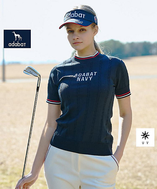 年末値下げ❗️ADABAT ネイビー ハーフジップ 半袖シャツ ADABAT