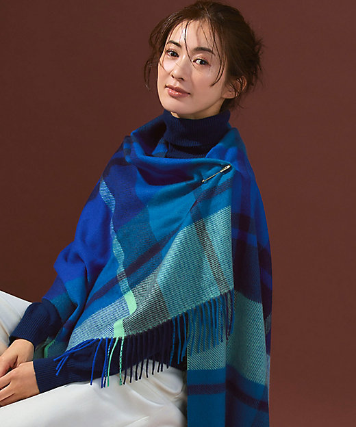 VERY掲載】カシミヤ チェック ストール（AA3DGW0401