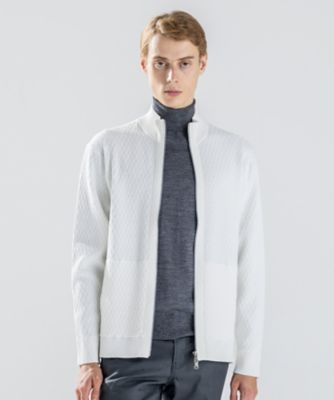 新柄】 レーヨンリンクス ハイネックジップアップカーディガン