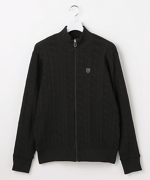 MEN】ケーブルジップアップカーディガン 防風裏地付き