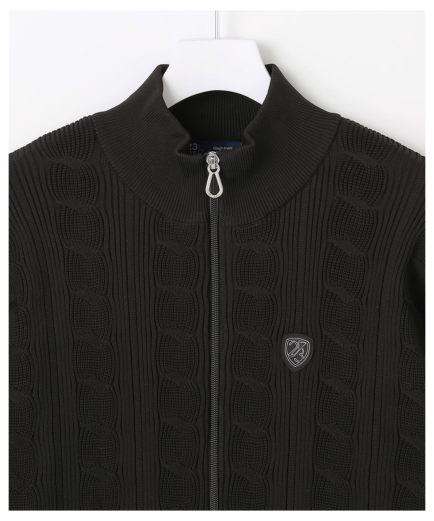 MEN】ケーブルジップアップカーディガン 防風裏地付き