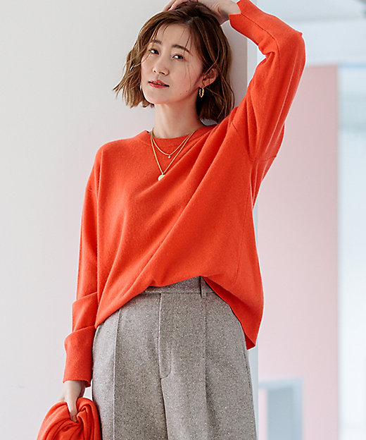 Oggi2月号掲載／洗える】ピュアカシミヤ クルーネック ニット