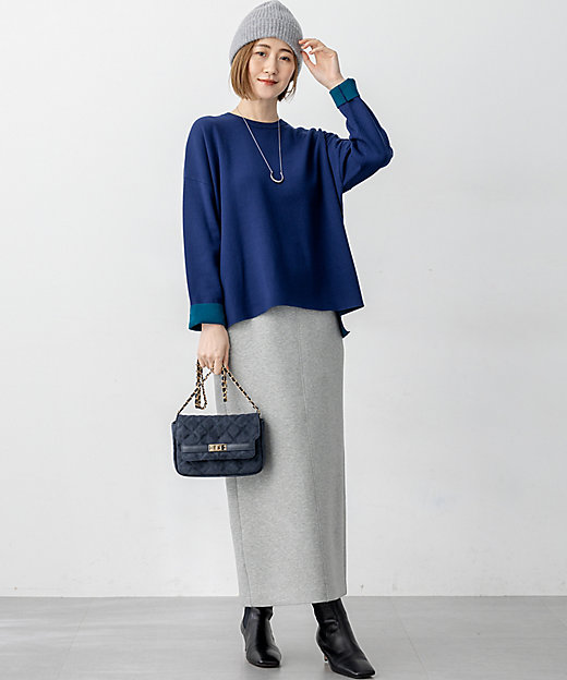 洗える】ダブルフェイス プルオーバー ニット（KRWOGW0465