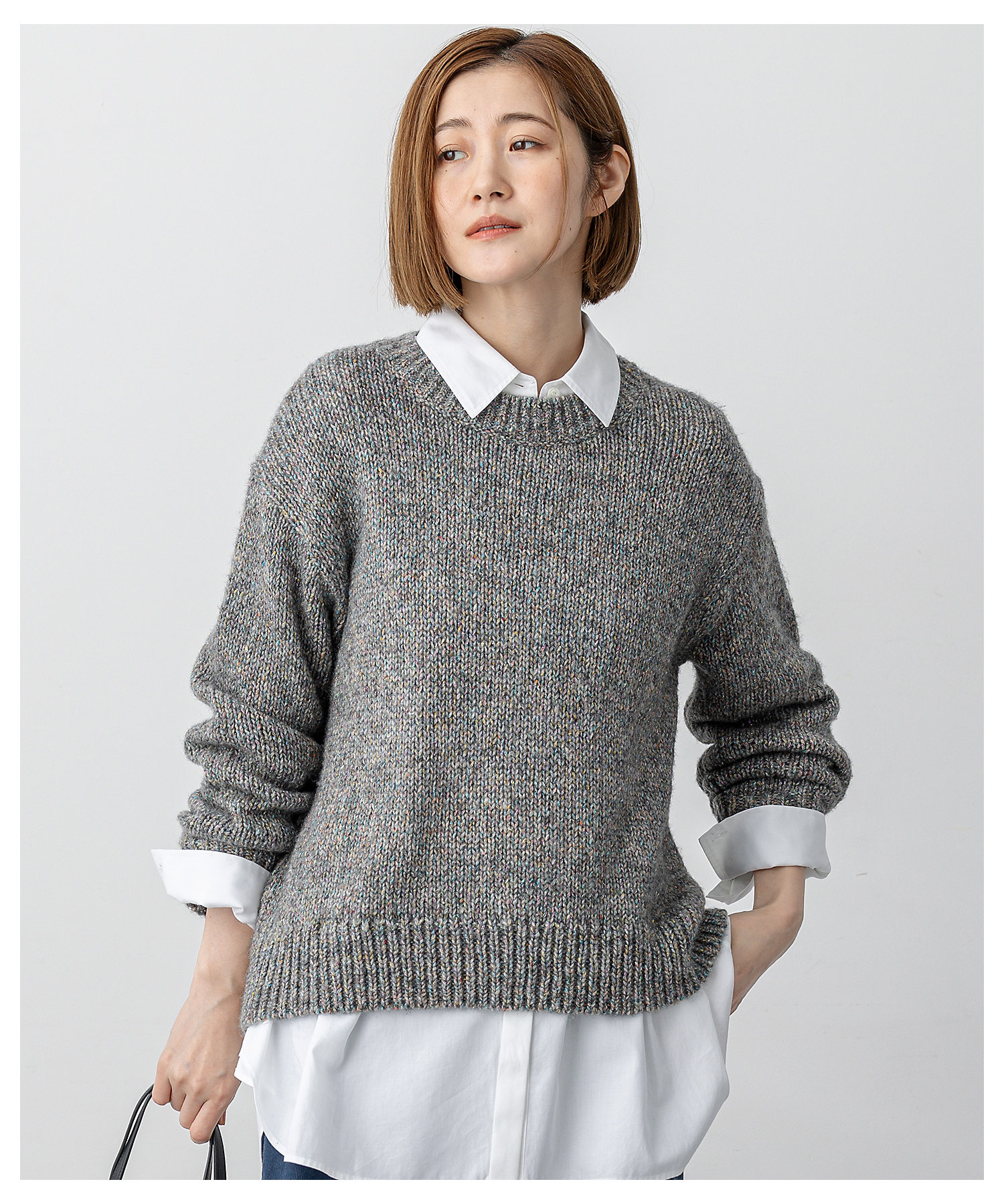 洗える】マーブルルレックスリリー バルキーニット