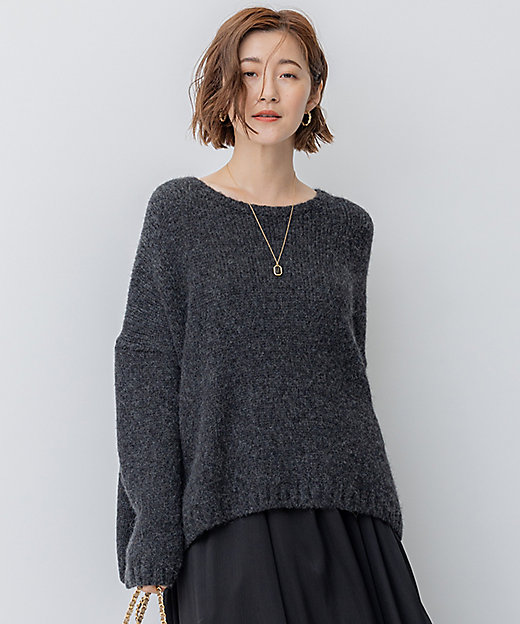 滝沢眞規子さん着用】ベビーアルパカ クロップド ニット