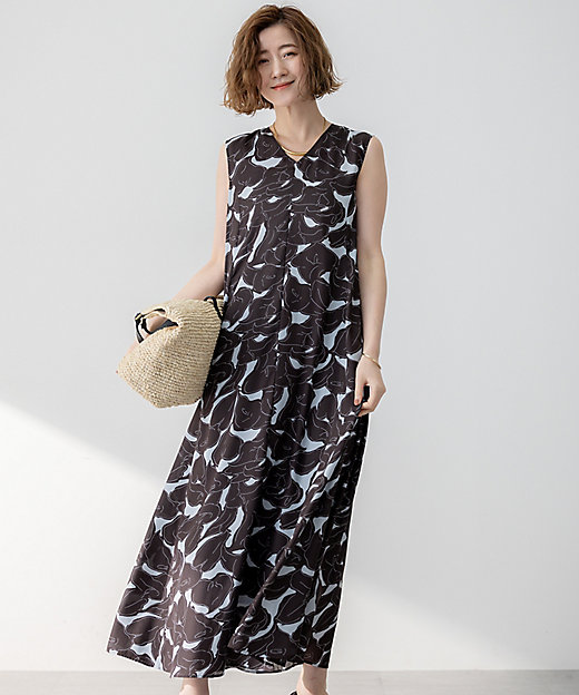 洗える】Ratti フラワーアートプリント ワンピース