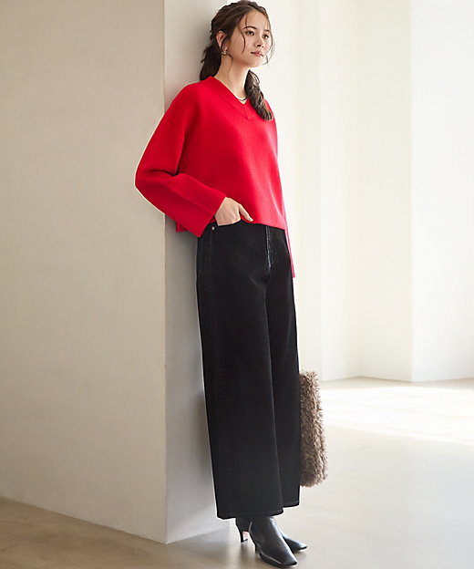 SLOW／一部店舗限定】フロッキーデニム ワイドパンツ