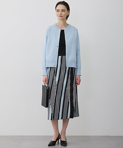 ランダムストライププリント ストレートスカート