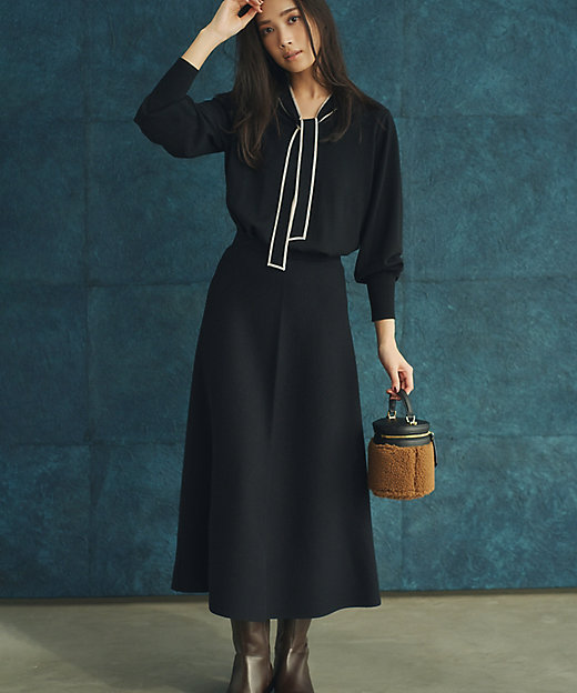 滝沢眞規子さん着用／洗える】ウールカシミヤ ニットスカート