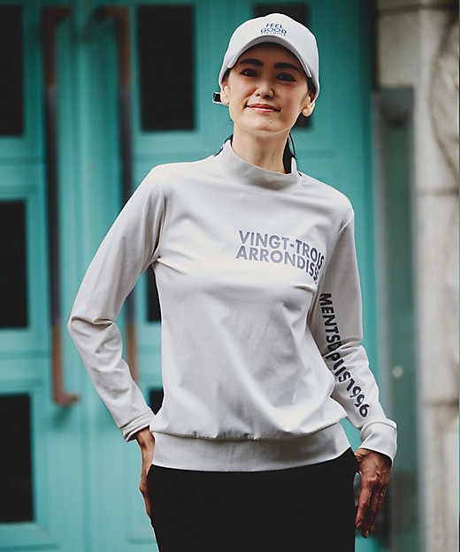 WOMEN】【吸水速乾／UVカット】スポーティ モックネックシャツ