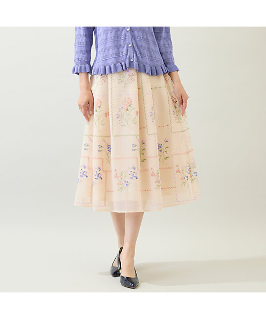 セットアップ対応】パネル風刺繍スカート（51044509） | Rose