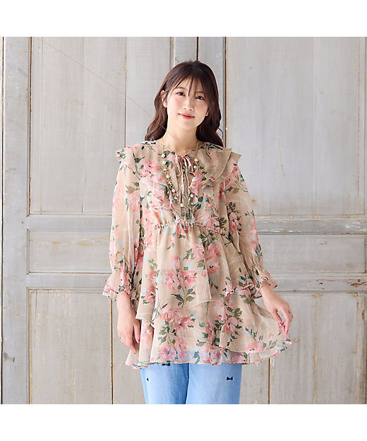 フリルチュニック（51025502） | Rose Tiara (Women/大きい