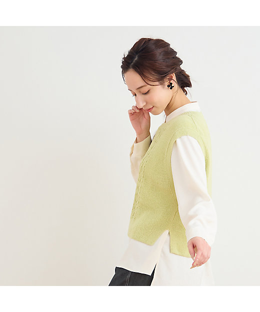 ホールガーメントニットベスト（73002651） | Liliane Burty