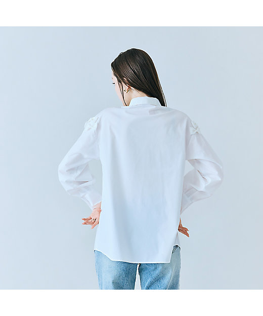 リボン付きシャツブラウス（83032606） | Rose Tiara (Women