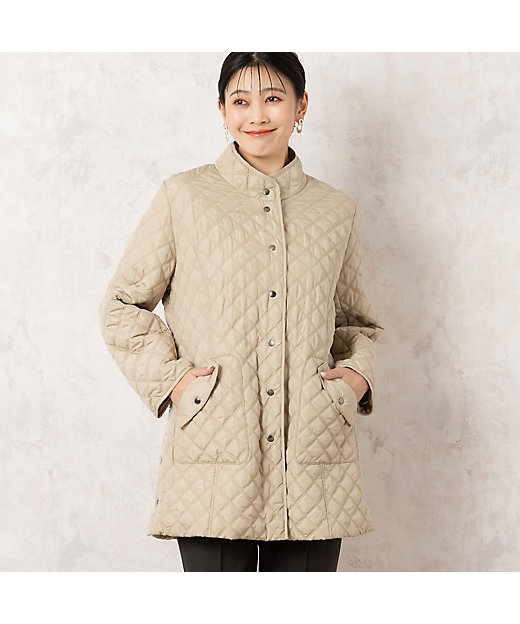 ダイヤ柄 中綿キルティング コート（21101501） | MISSEL
