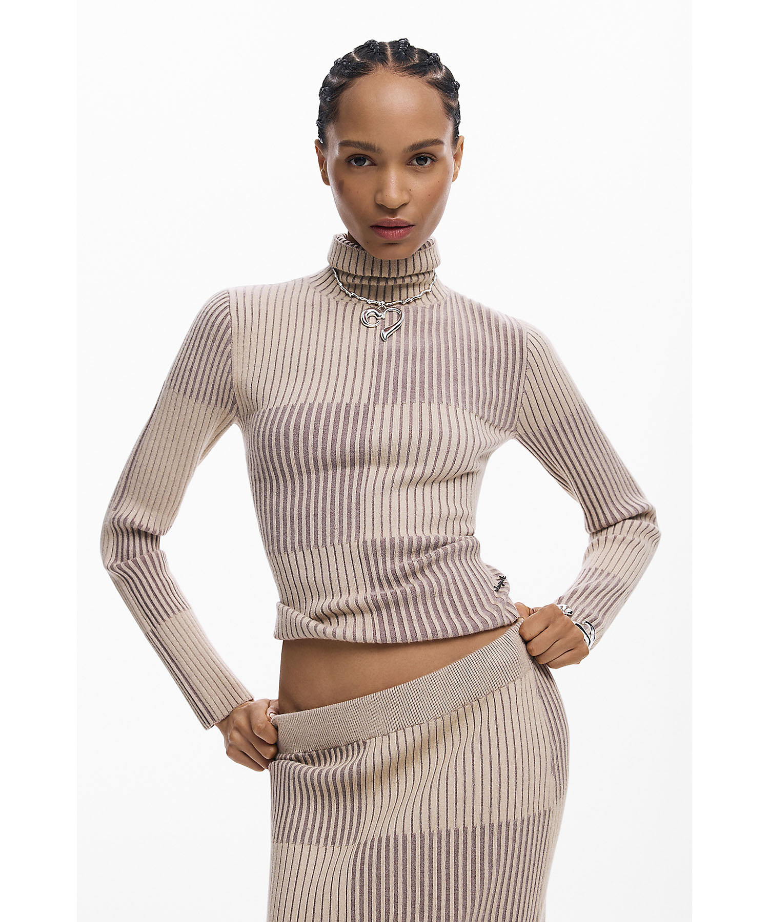 ブロックチェック柄ニットスカート 26SWFFX0 | Desigual