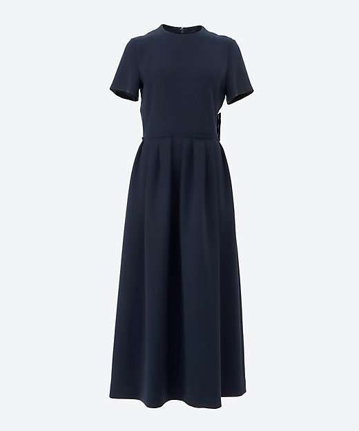 ハーフスリーブウエストタックバックボウドレス YCD―125―971