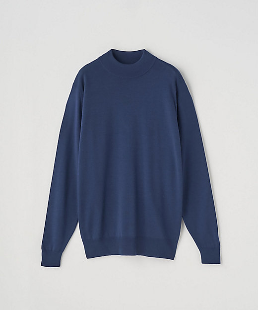 モックネック長袖ニットプルオーバー 24G MODERN FIT