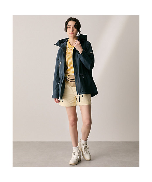 MTD 透湿防水 防風 2レイヤー 止水ジップ ミドル丈フーディ