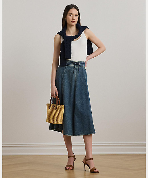 デニム ドローコード ミディ スカート WMLRSKTS6H20279