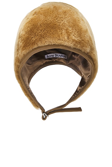 Acne Studios Belmer Silky Fur Hat in Ginger Brown | FWRD