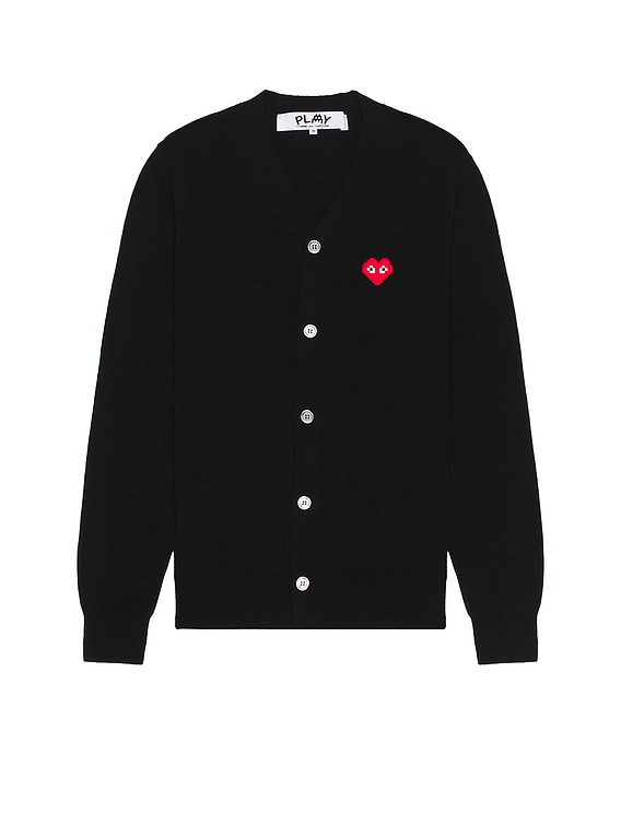 COMME des GARCONS PLAY Invader Cardigan in Black | FWRD