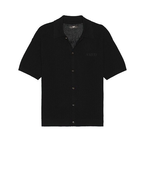 Amiri Crochet Mesh Shirt in Black | FWRD