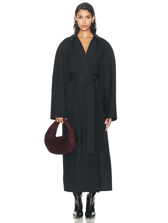 KHAITE Roth Coat in Black | FWRD