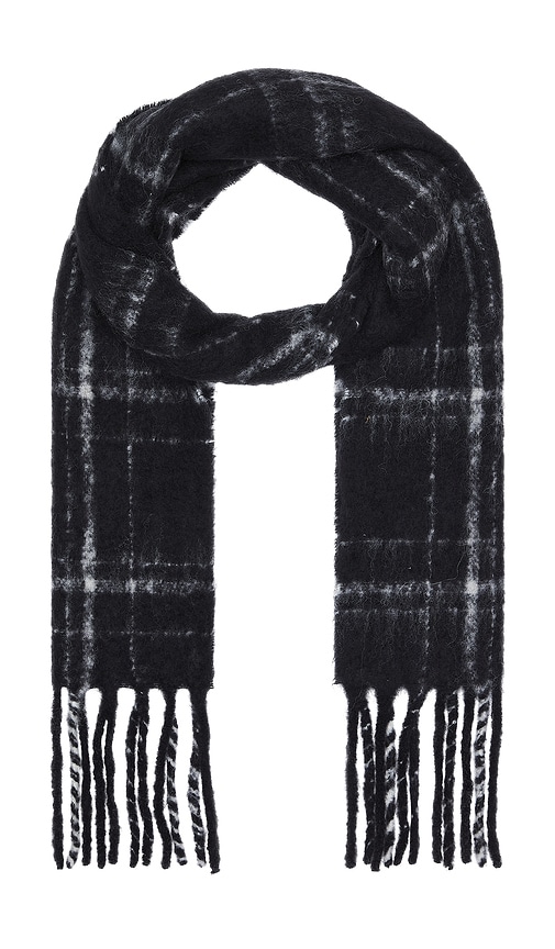 Our Legacy Estate Scarf in Black Fuzzy Alpaca Check | REVOLVE