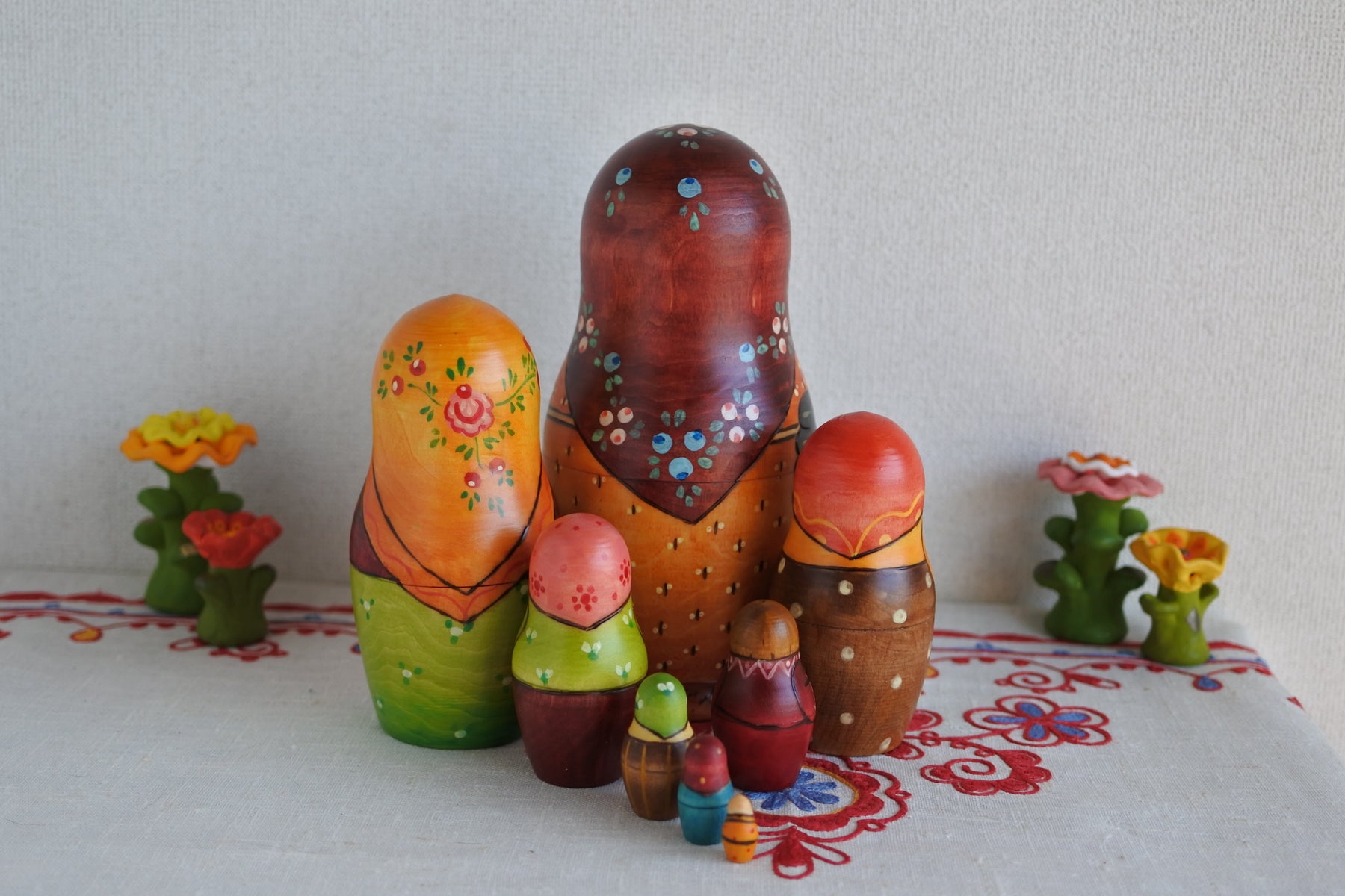 1900年復刻版マトリョーシカ 8ピース 農婦 マトリョーナ 一番最初の