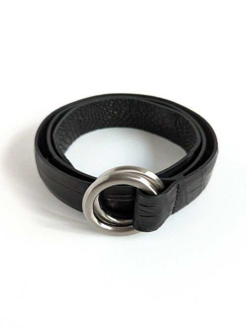 THE SOLEザ ソール クロコダイル ダブルリングベルト BLACK | ITAL