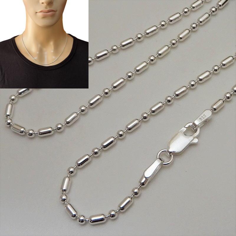 メンズ ネックレス シルバー925 45cm 1.5mm ボールチェーン シルバー