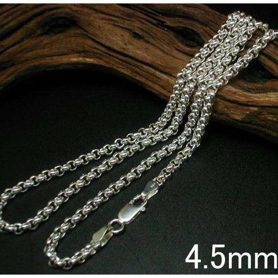 ネックレス メンズ シルバー925 ロールチェーン 50cm4.5mm シルバー