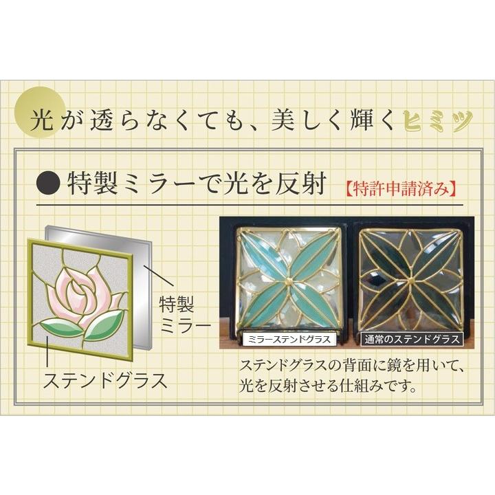 ステンドグラス 壁掛け 幸せの青い鳥 フレーム：ブラウン (SH-PR01) 幅