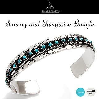 ネイティブ シルバーアクセサリー バングル ターコイズ メンズ
