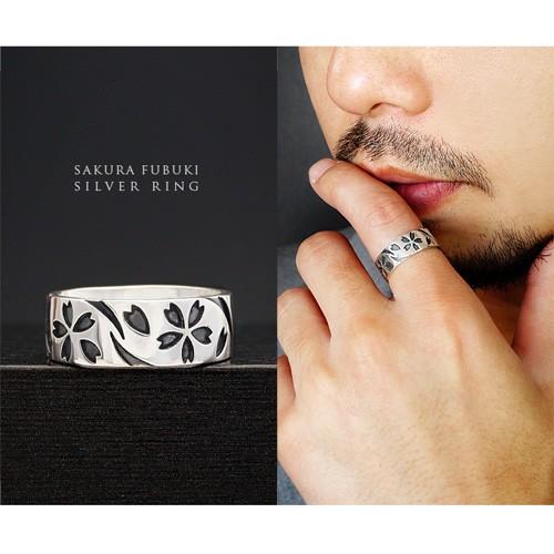 シルバーリング 指輪 メンズ 桜吹雪 桜 さくら サクラ 和 花びら r0720