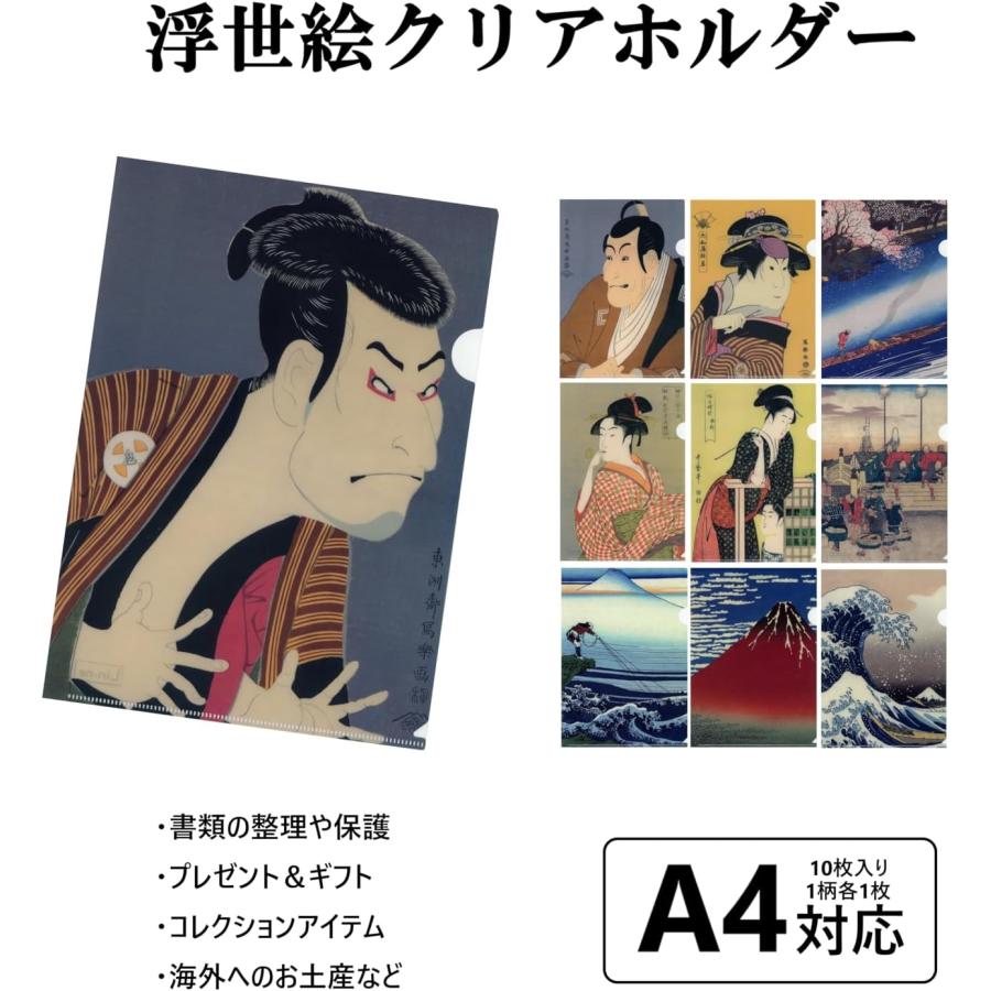 翌日発送J 浮世絵クリアホルダーセット 【10柄】北斎・広重・写楽