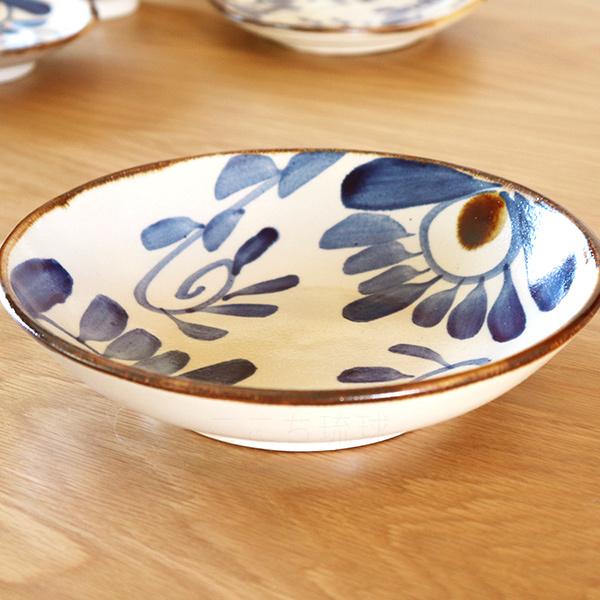 沖縄やちむん チャンプルー皿（菊紋＆唐草） /食器 沖縄お土産 雑貨