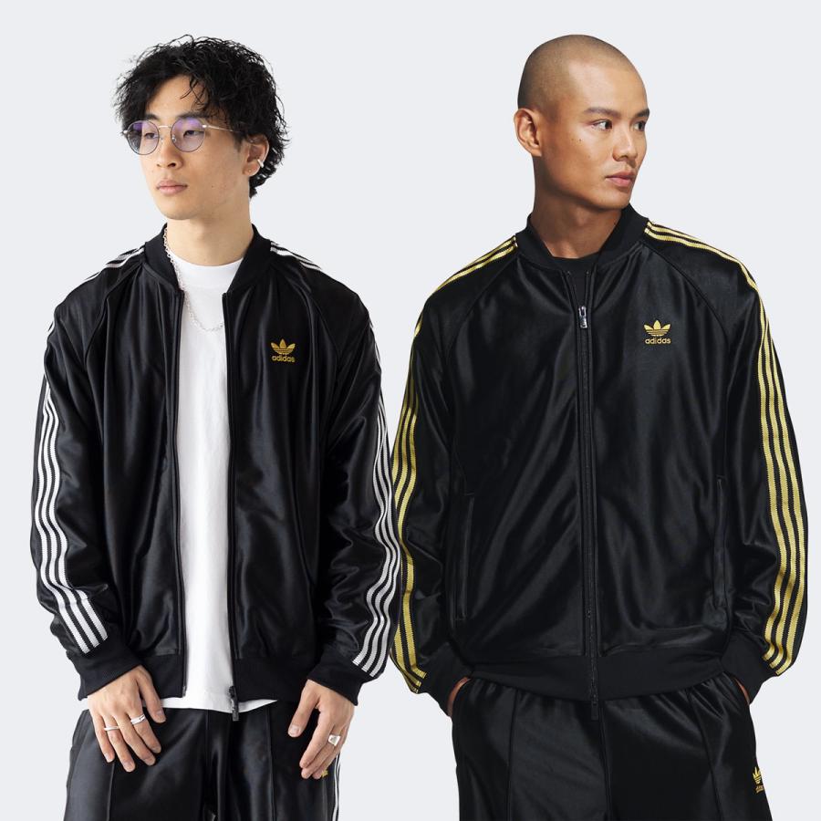 adidas Originals アディダス 光沢 ジャージ 黒×金 JZO91 スーパー