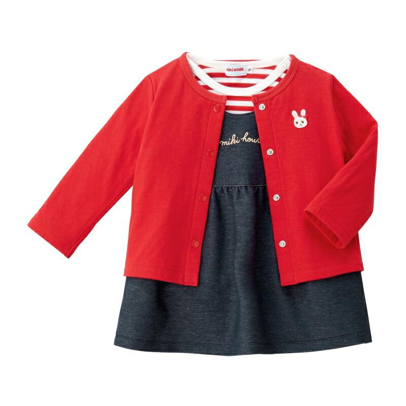 MIKI HOUSE（ミキハウス） うさこジャンパースカートセット 出産祝い