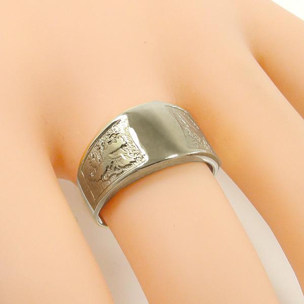 Pt900紋章プラチナメンズ リング指輪印台ライオ 男人気刻印入り保証