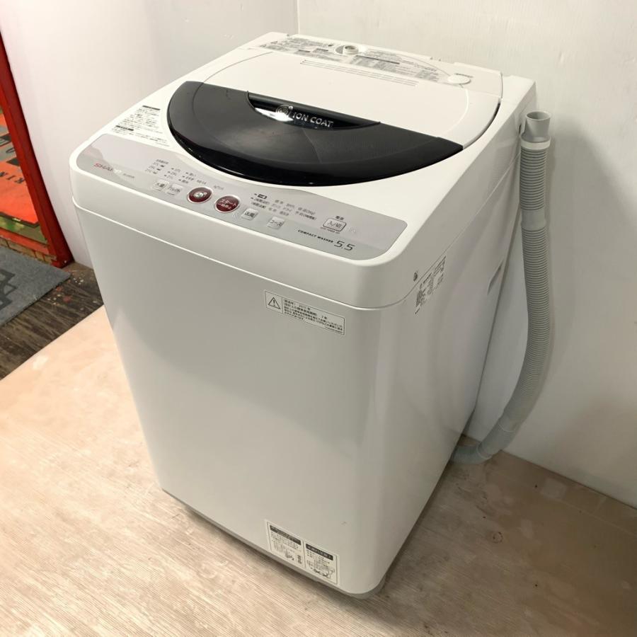 SHARP（シャープ） 中古 5.5kg 全自動洗濯機 Ag+ ES-GE55K-B 2011年
