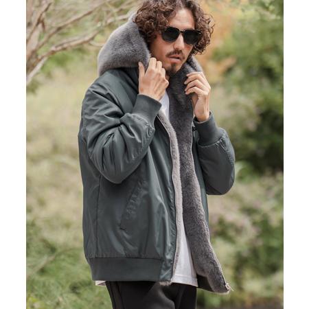 CAMBIO（カンビオ） 【】リバーシブルエコファーナイロンブルゾン