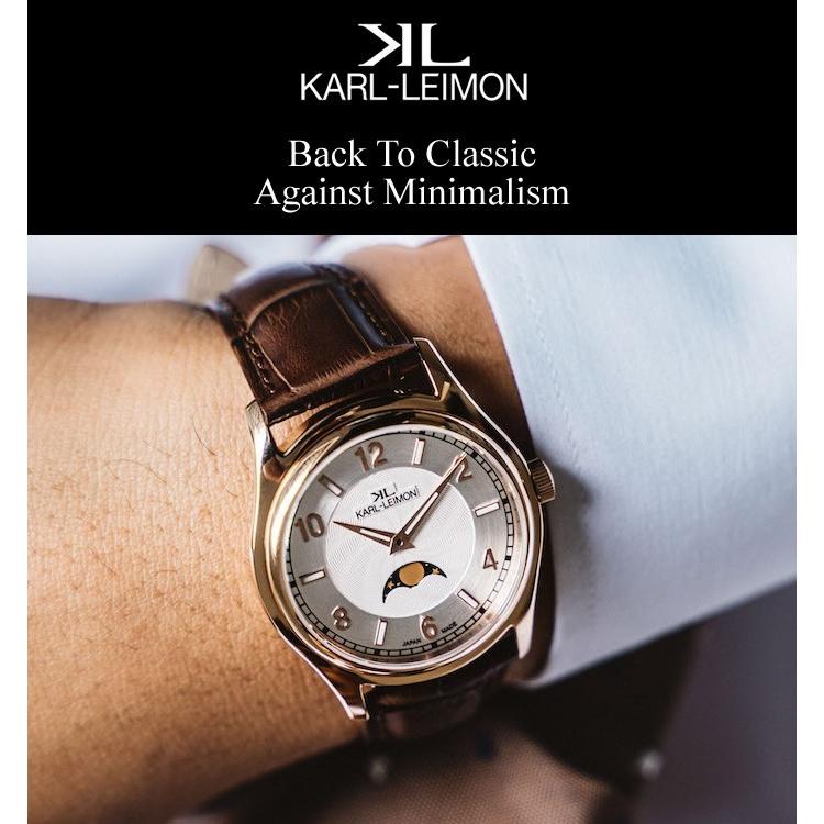 カルレイモン KARL-LEIMON 日本製 腕時計 クラシック ムーンフェイズ