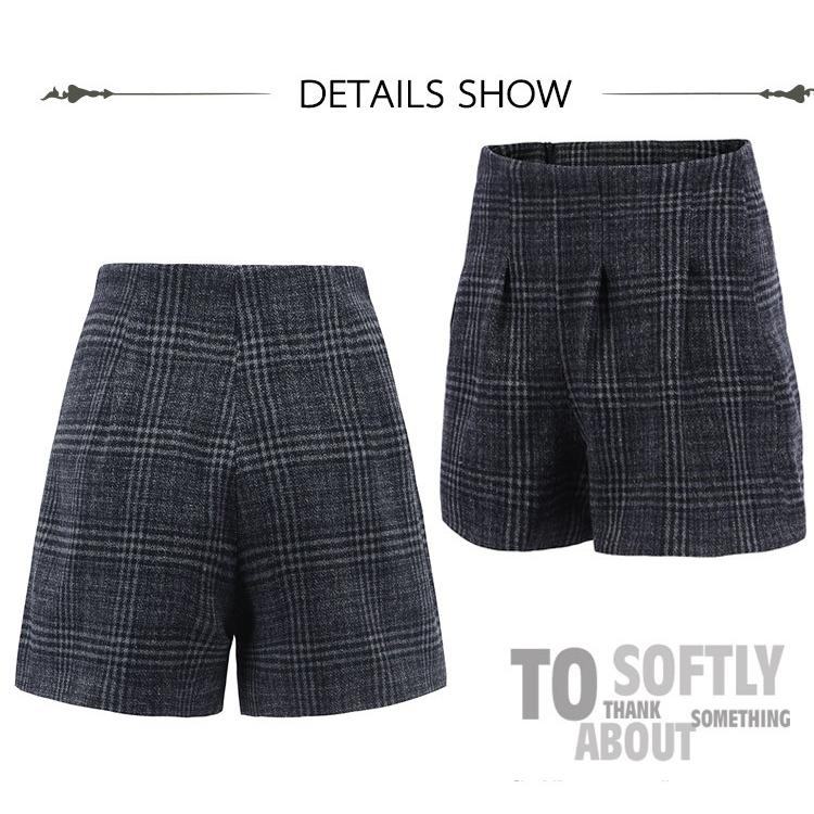 レディース グレンチェック ショートパンツ フレアパンツ 秋冬