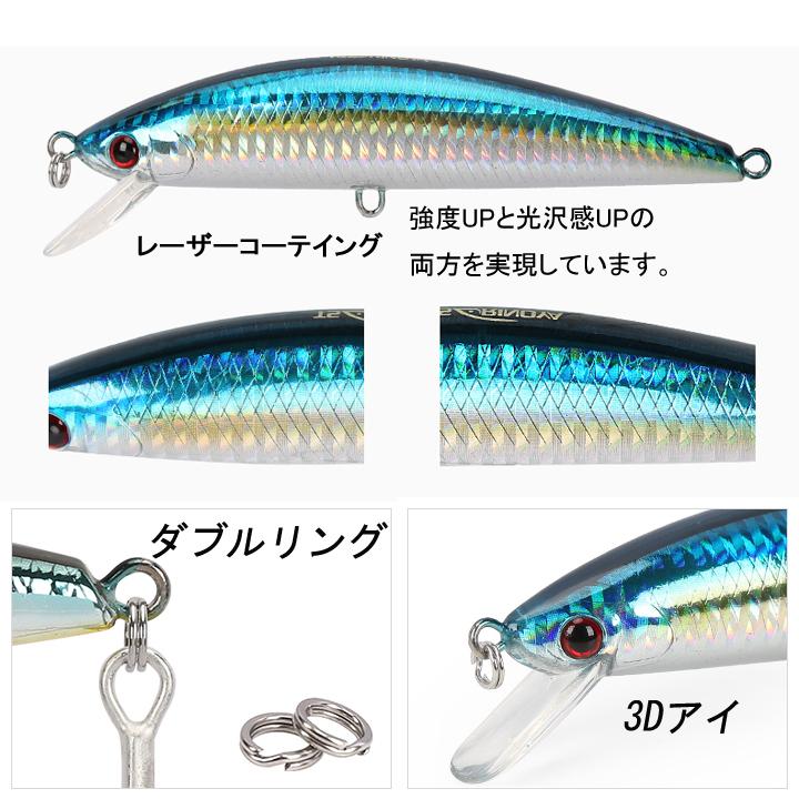 シンキングミノー シーバス ハートルアー 6色選ぶ130mm 40g 深層1m