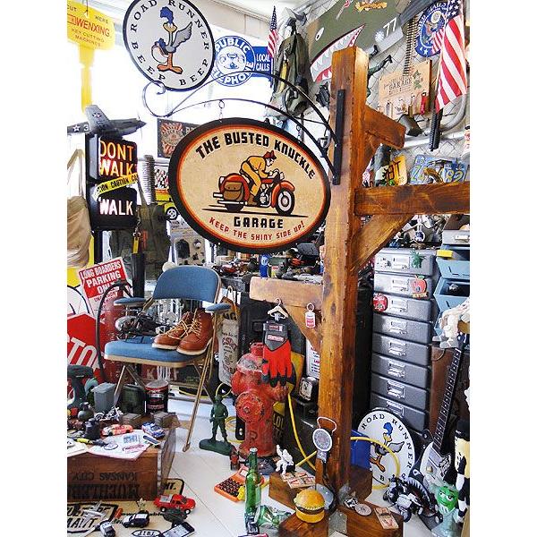 バステッド・ナックル・ガレージ ストアサイン （両面デザイン