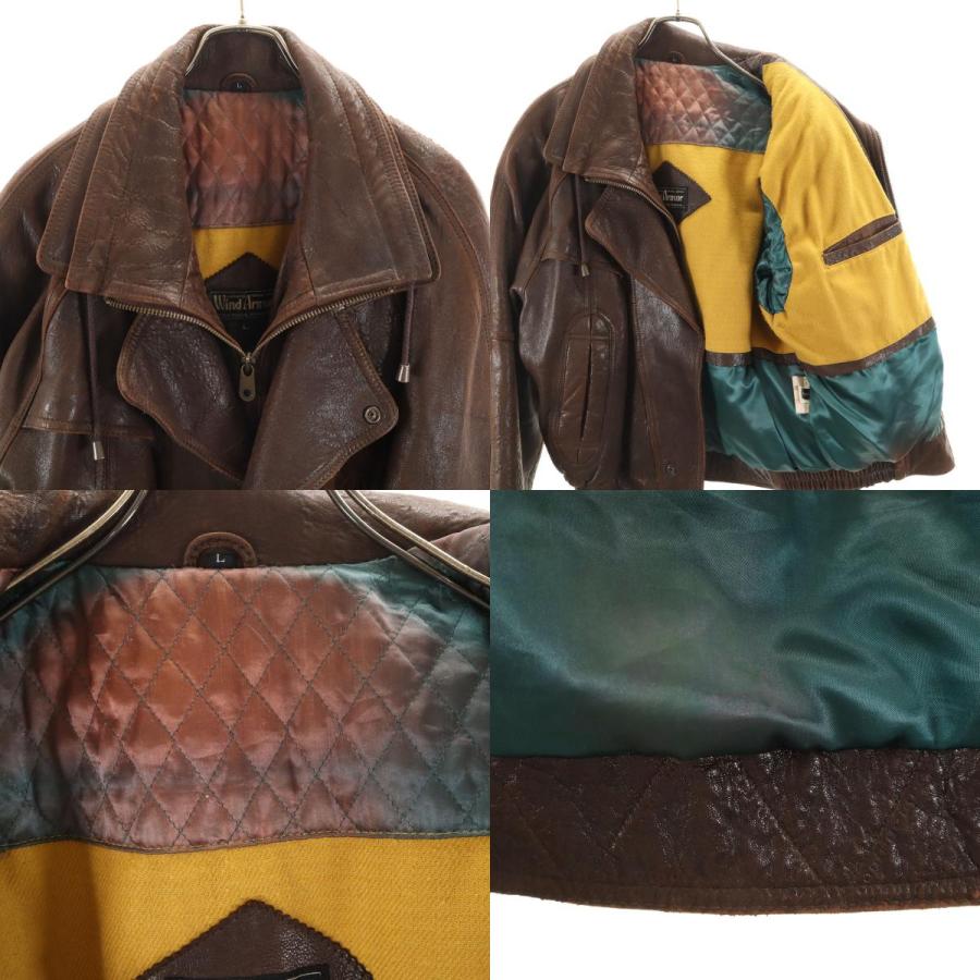 WIND ARMOR ウィンドアーマー レザージャケット L ブラウン メンズ